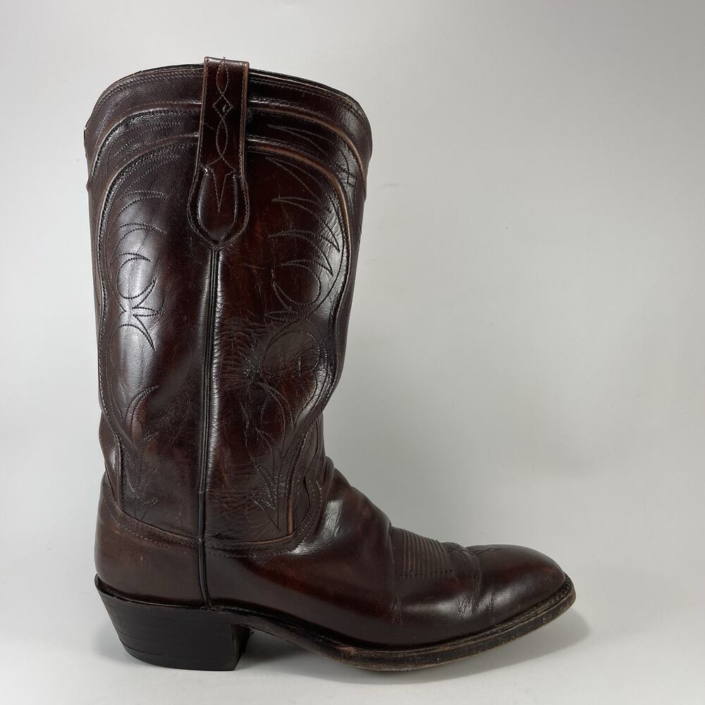 Dan Post Milwaukee Mens Size 10.5 Black Cherry Leather Western Cowboy Boots